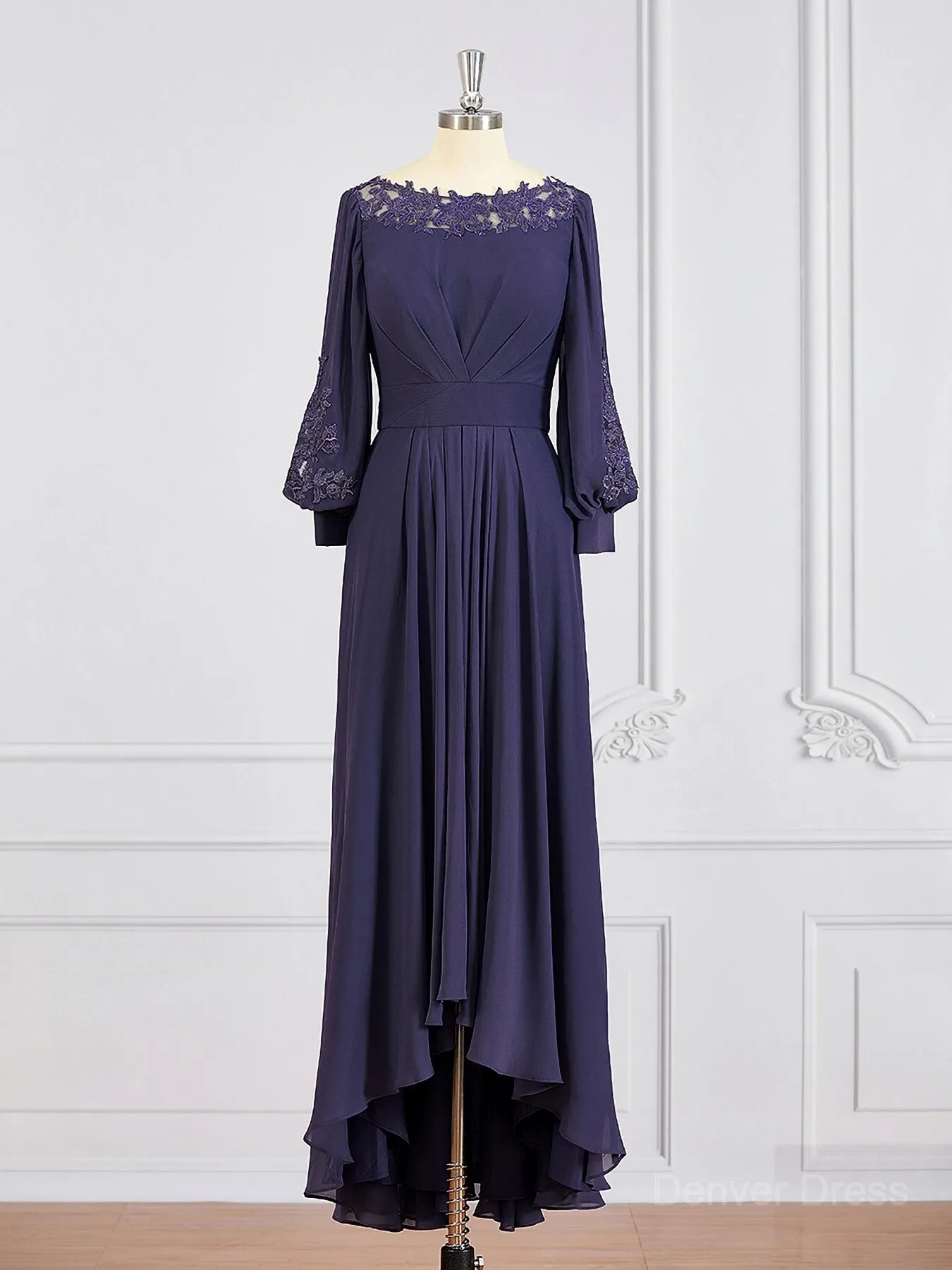 A-Line Bateau Asymmetrical Chiffon Mother of the Bride Dresses