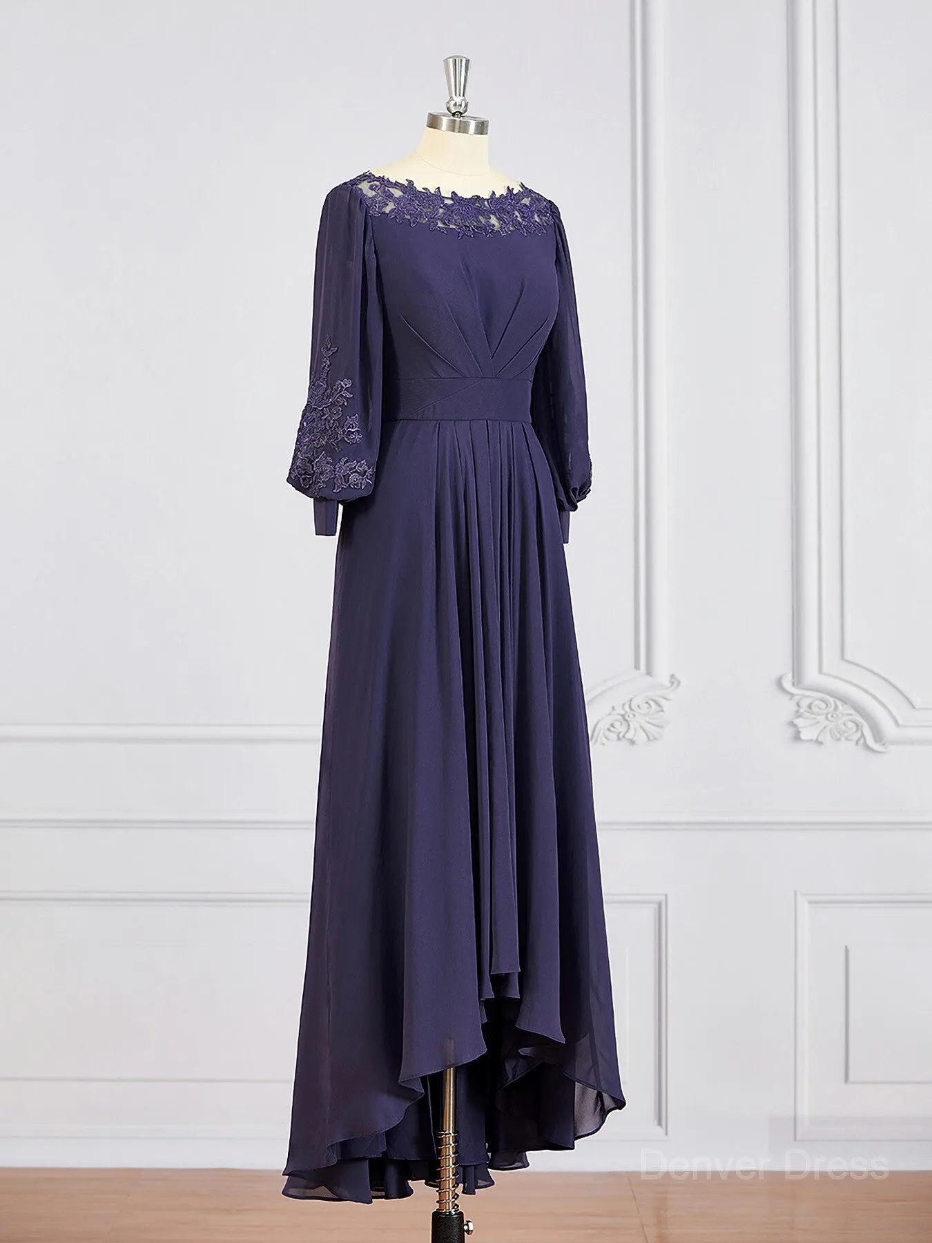 A-Line Bateau Asymmetrical Chiffon Mother of the Bride Dresses