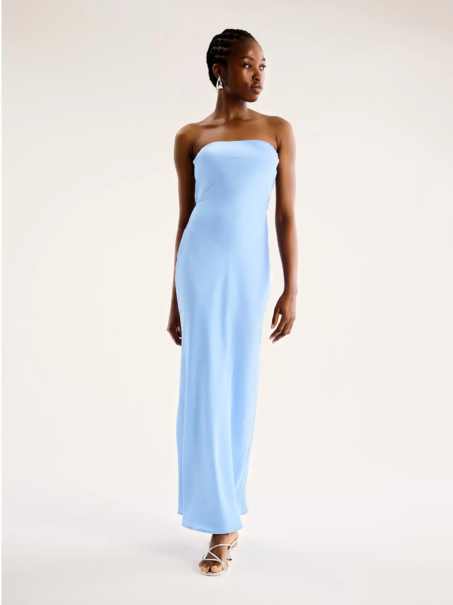 Amdra Strapless Dress in Light Blue