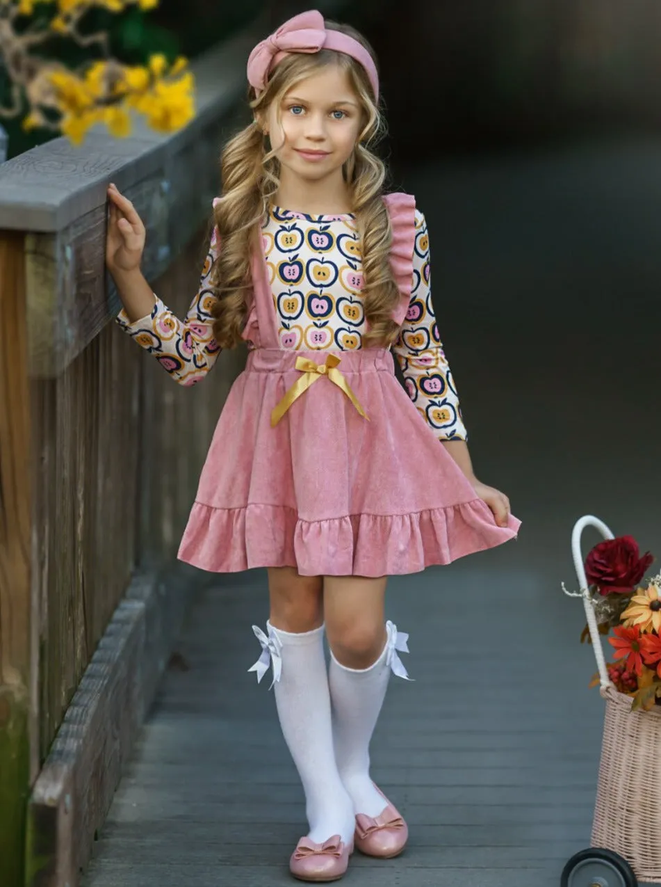 Apple Core Cutie Overall Skirt Set