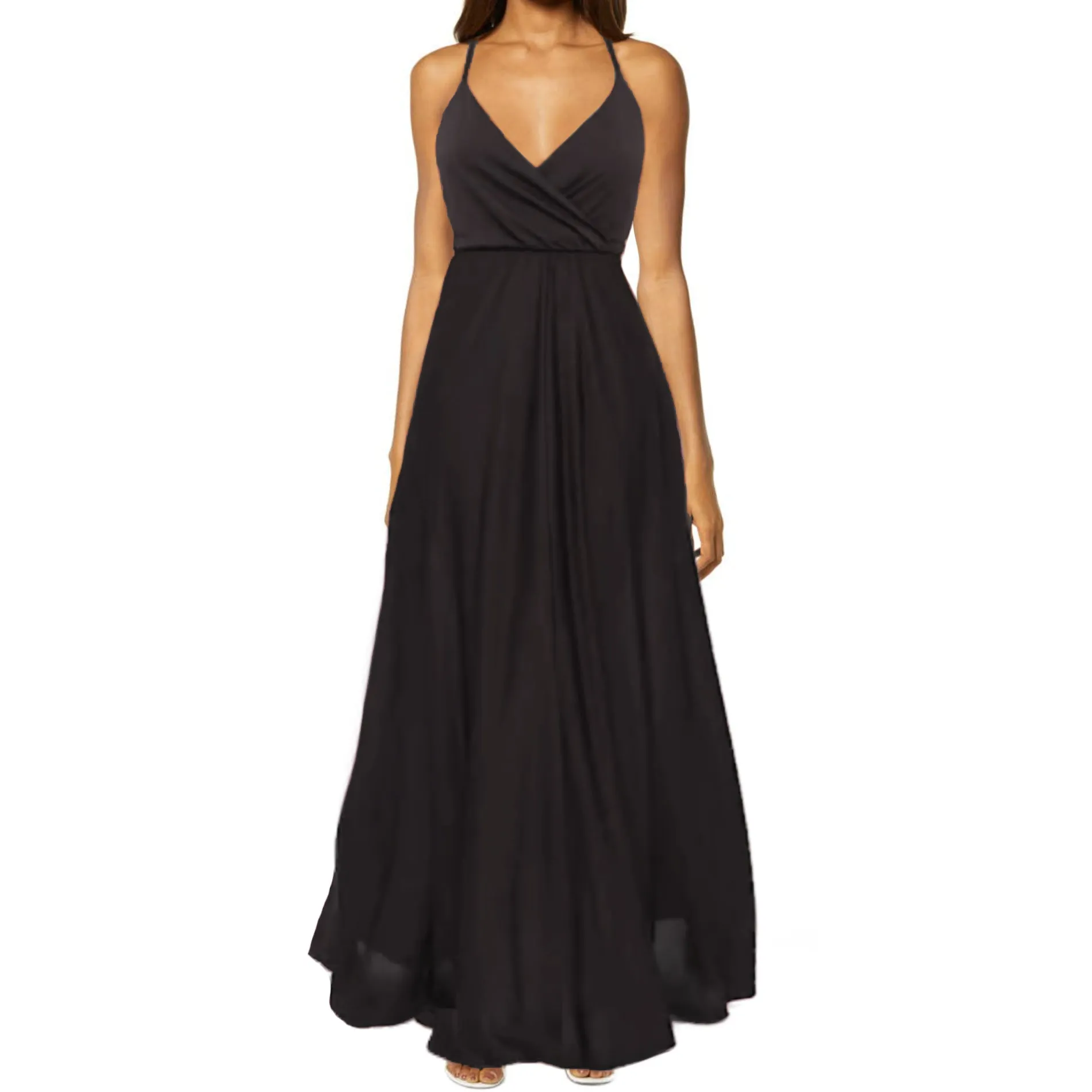 ASOS Wrap Front Cami Straps Tie Back Maxi Dress