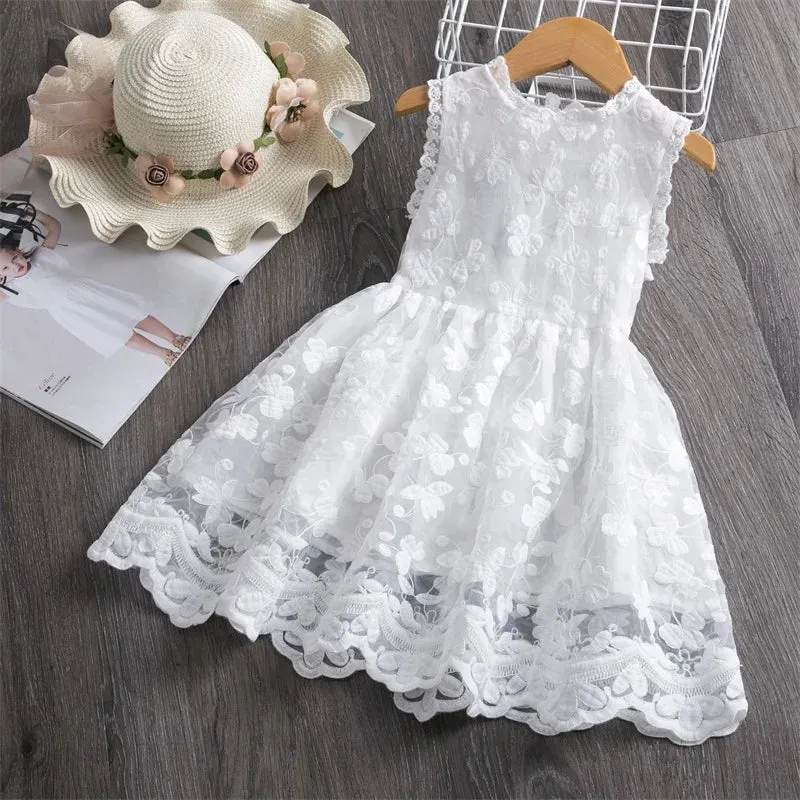 Baby Girls White Tulle Birthday Princess Dress