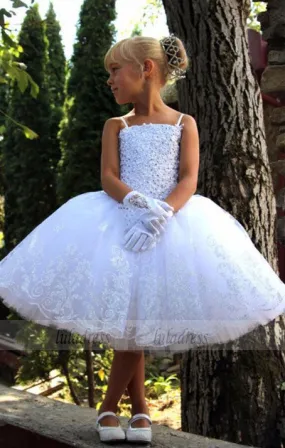 ball gown lace flower girl dresses girls pageant dresses beaded flower girl dresses for weddings tea length communion,BD99397