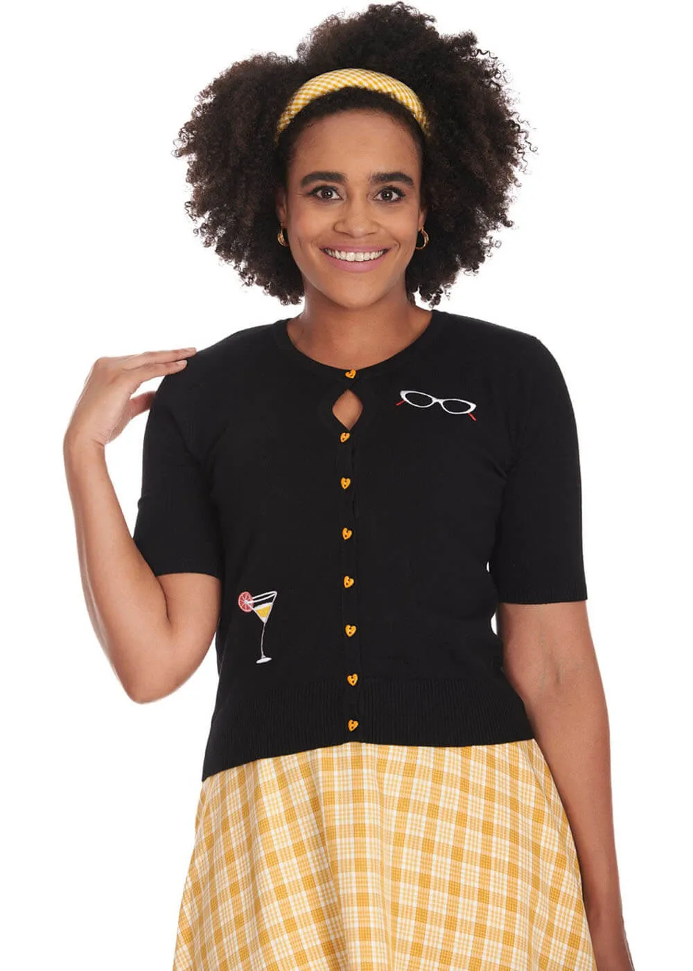 Banned Summer Lovin' Cocktail 50's Cardigan Black