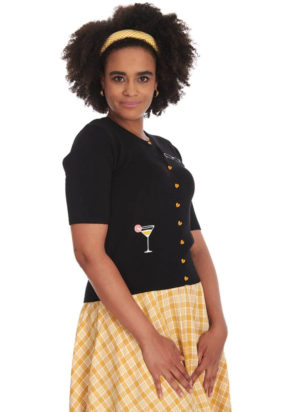 Banned Summer Lovin' Cocktail 50's Cardigan Black