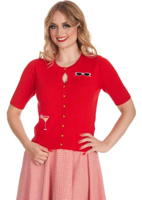 Banned Summer Lovin' Cocktail 50's Cardigan Red