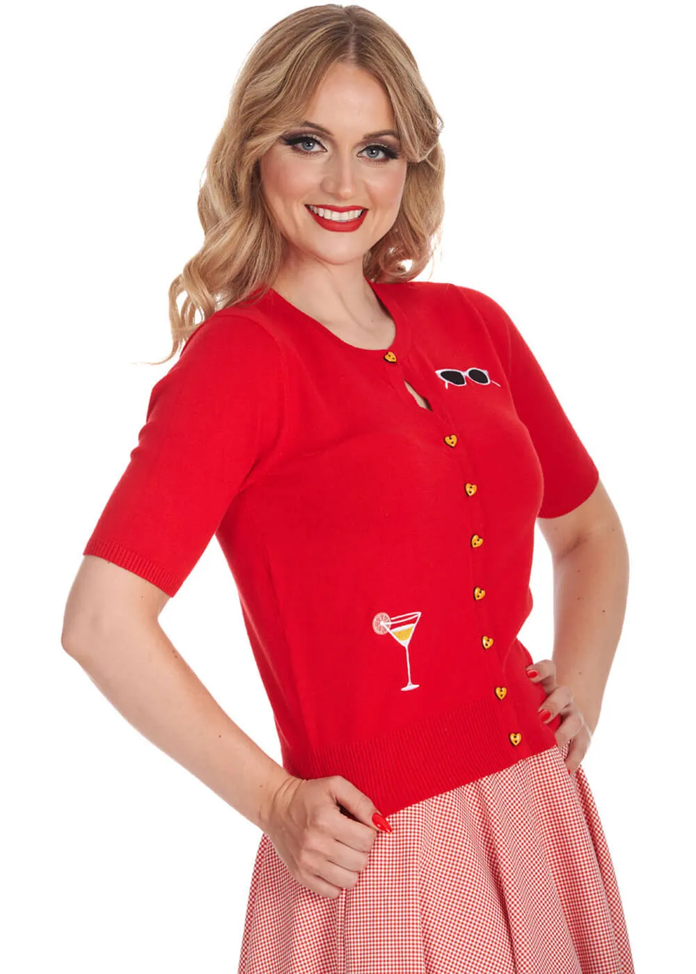 Banned Summer Lovin' Cocktail 50's Cardigan Red