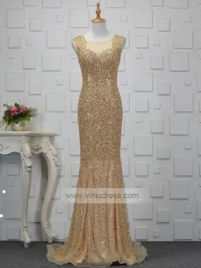 Beaded Sheath Long Prom Dresses Pageant Gown FD1440