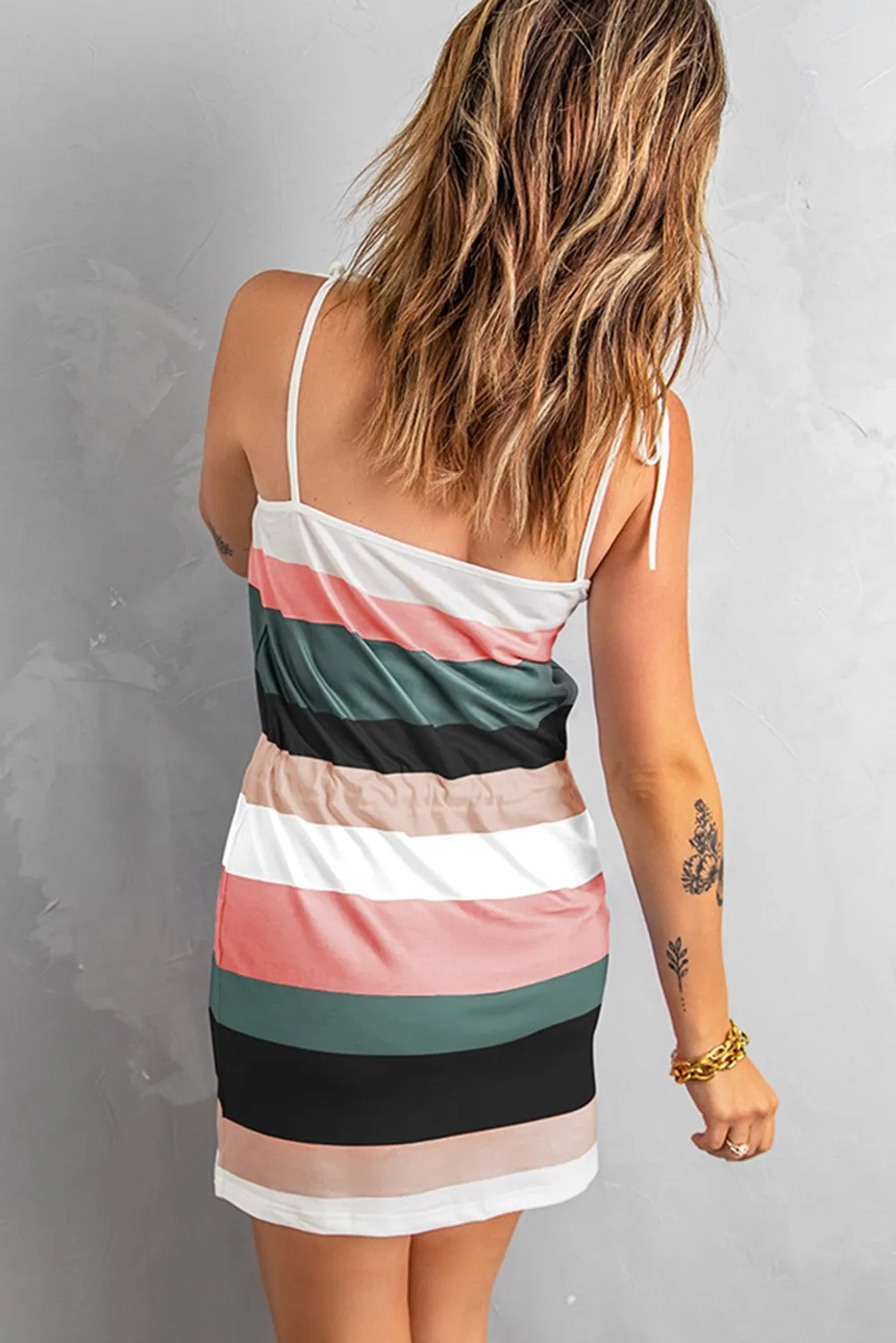 Black Striped Mini Dress