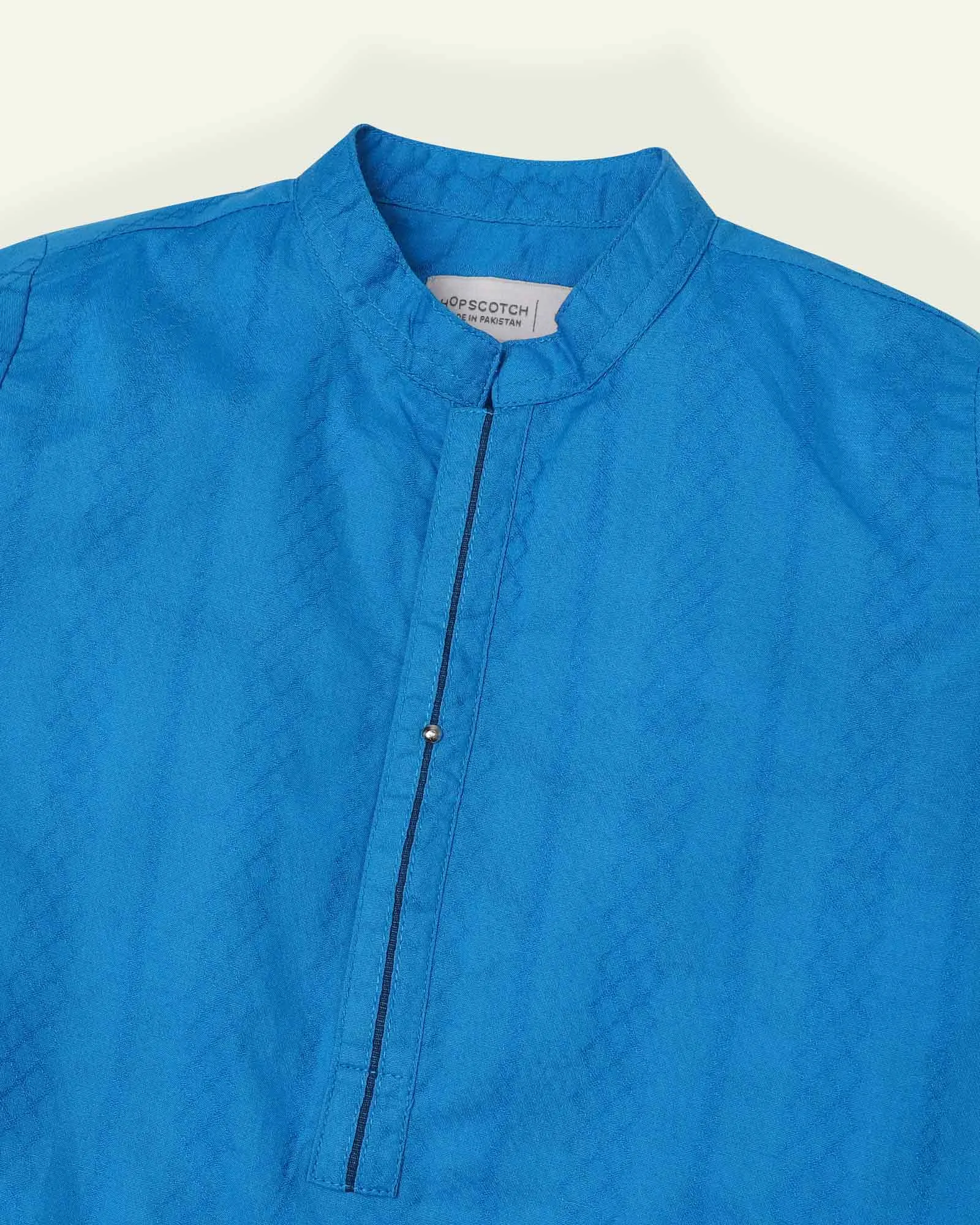 Blue Jacquard Kurta