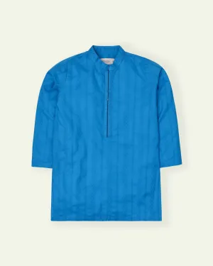 Blue Jacquard Kurta