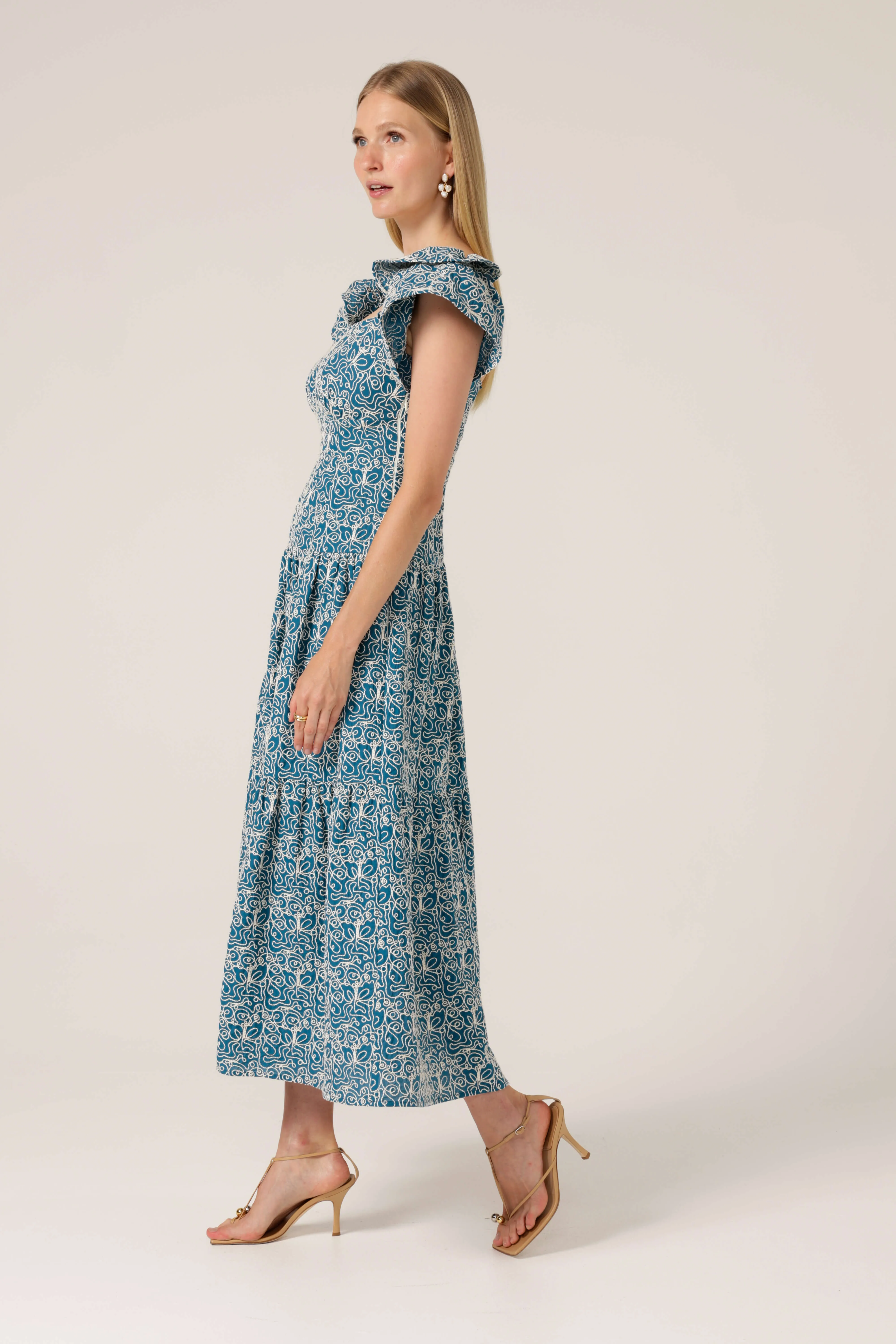 Blue Wing Maxi Dress