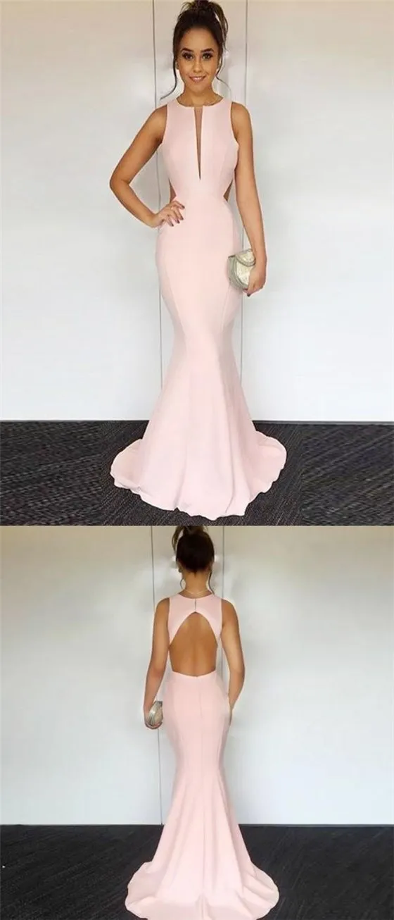 Blush Pink Prom Dresses, Mermaid Prom Dresses, Long Prom Dresses, Cheap Prom Dresses, BG0406