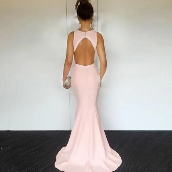 Blush Pink Prom Dresses, Mermaid Prom Dresses, Long Prom Dresses, Cheap Prom Dresses, BG0406