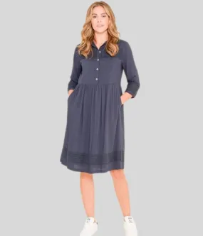 Brakeburn Pom Pom Trim Shirt Dress