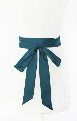 Bridesmaid Sash ~ Deep Emerald Luxe Satin