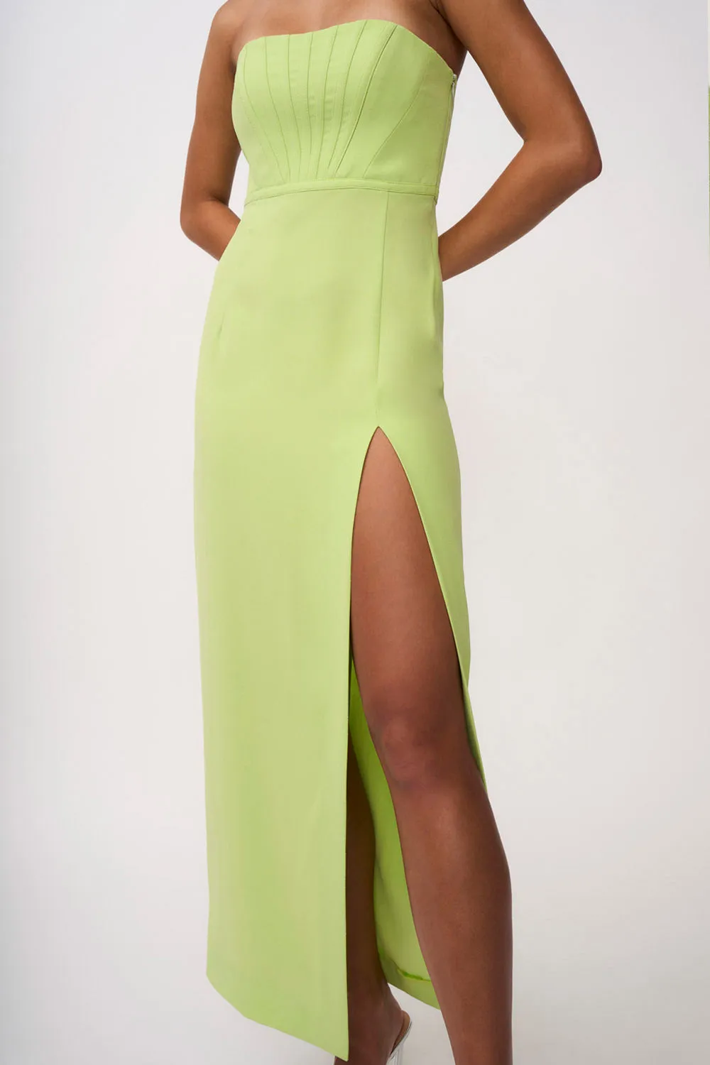 Brielle Bind Strapless Dress - Pear Green