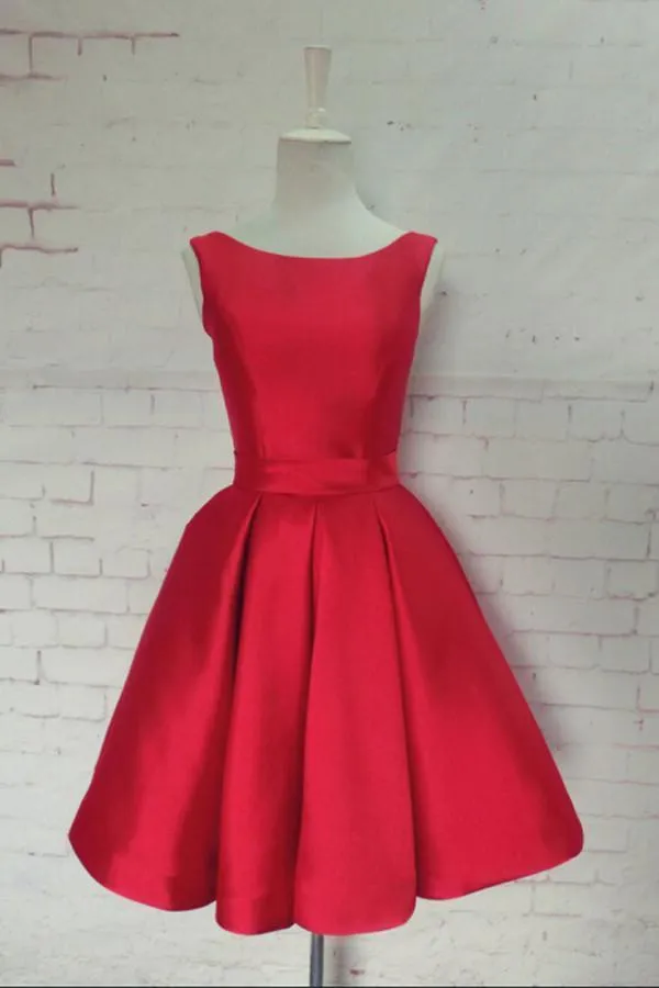 Bright Red Elegant Simple Cheap Short Homecoming Dresses 2018, BDY0288