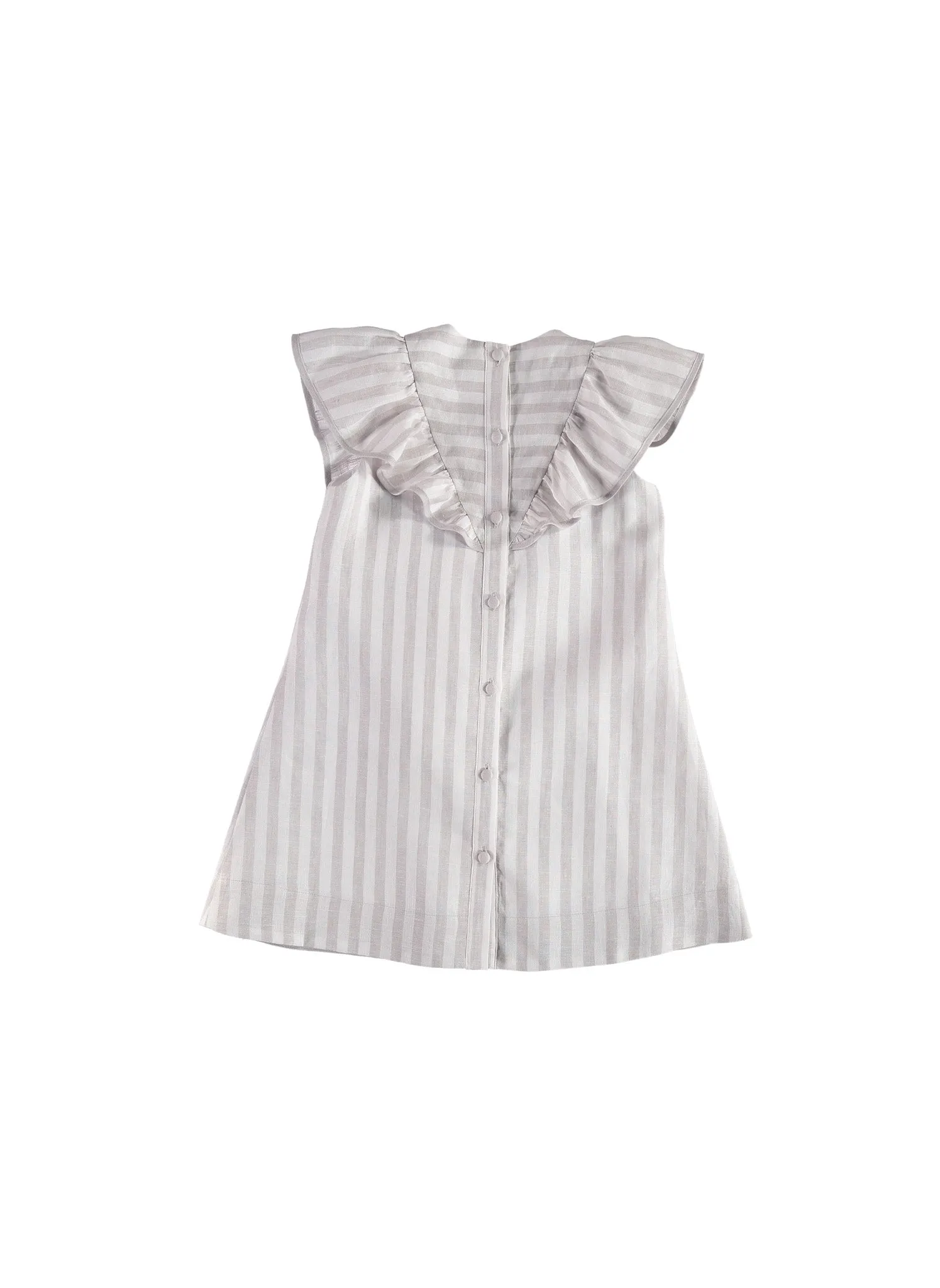 Carbon Soldiers Eagle Dress in Grey/White Stripes