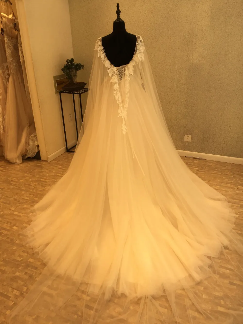 Charming Gorgeous Tulle Applique Affordable Long Brides Wedding Dresses, WG1217