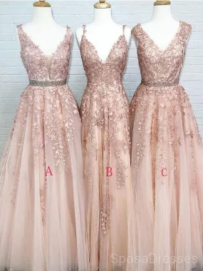 Cheap V neck A-line Lace Beaded Evening Prom Dresses, Cheap Custom Sweet 16 Dresses, 18487