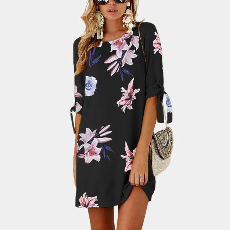 Chiffon Floral Mini Sexy Beach Dress