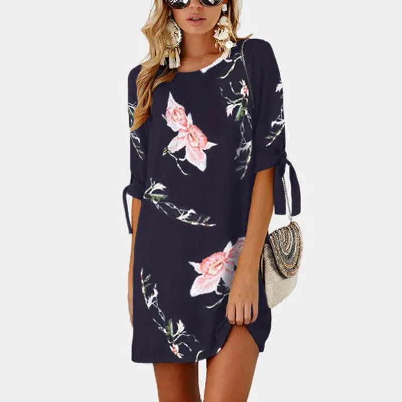 Chiffon Floral Mini Sexy Beach Dress