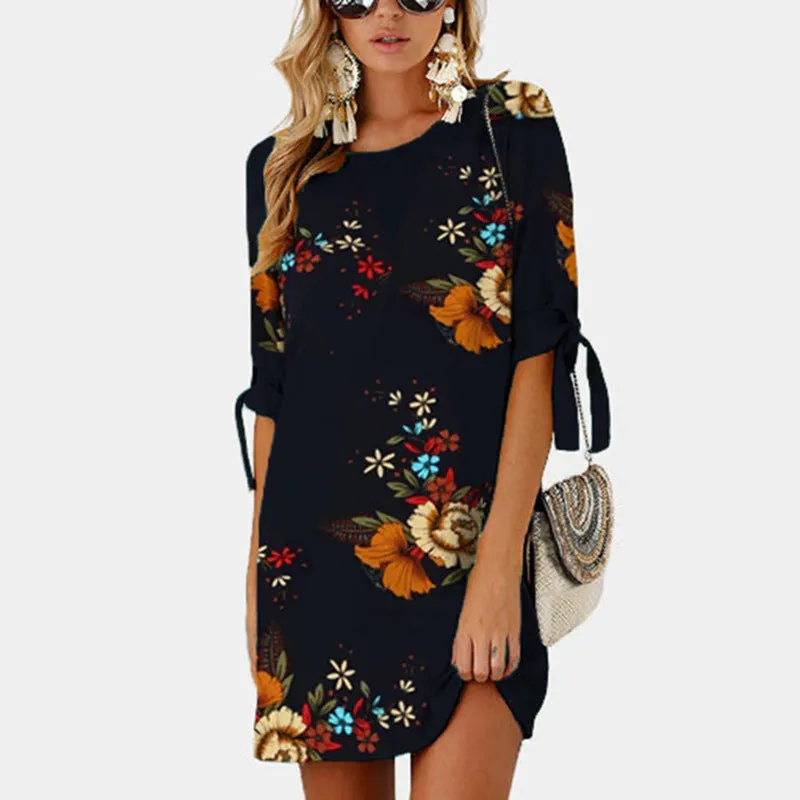 Chiffon Floral Mini Sexy Beach Dress