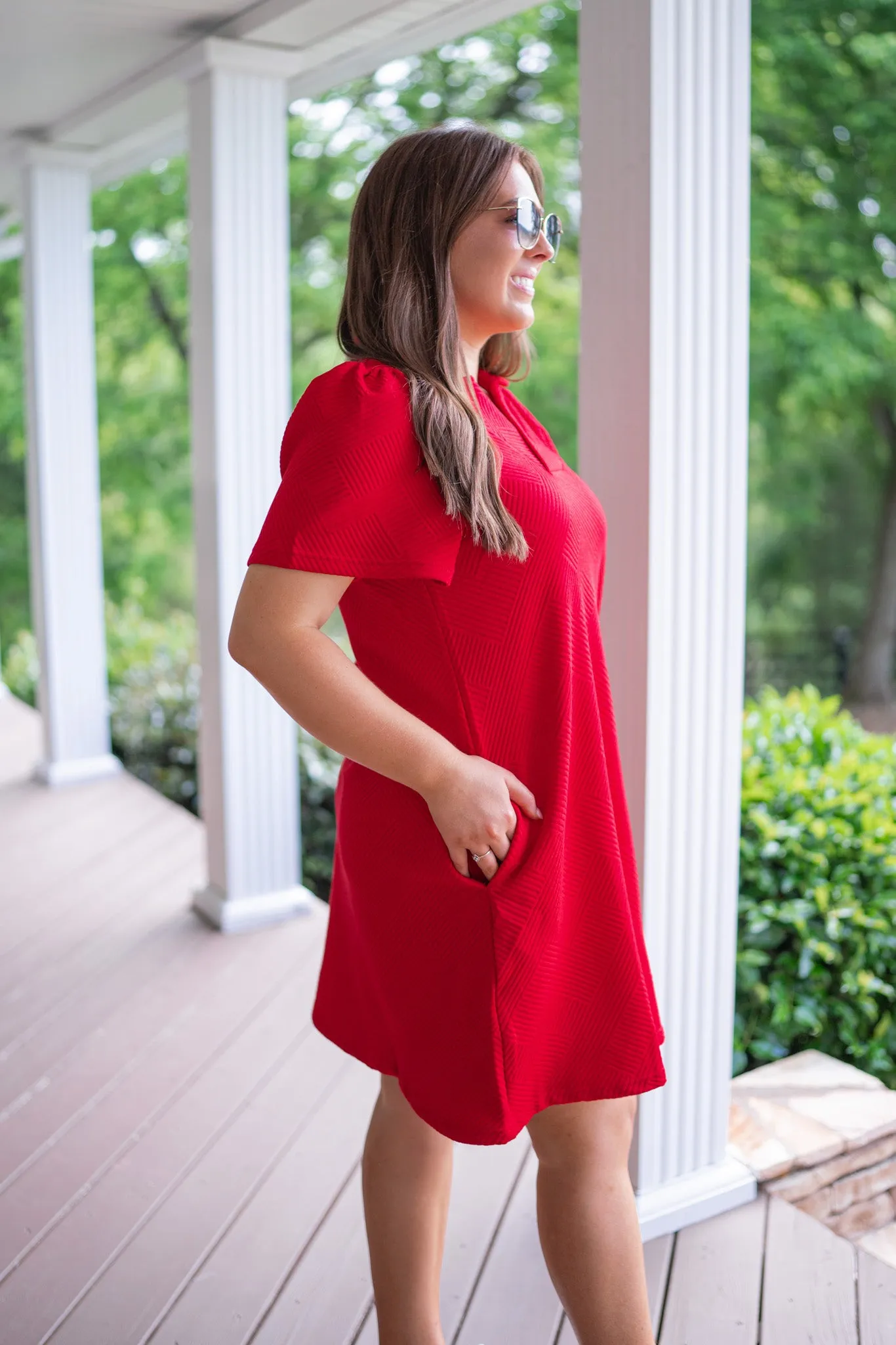 Classic Perfection Red Textured Dress