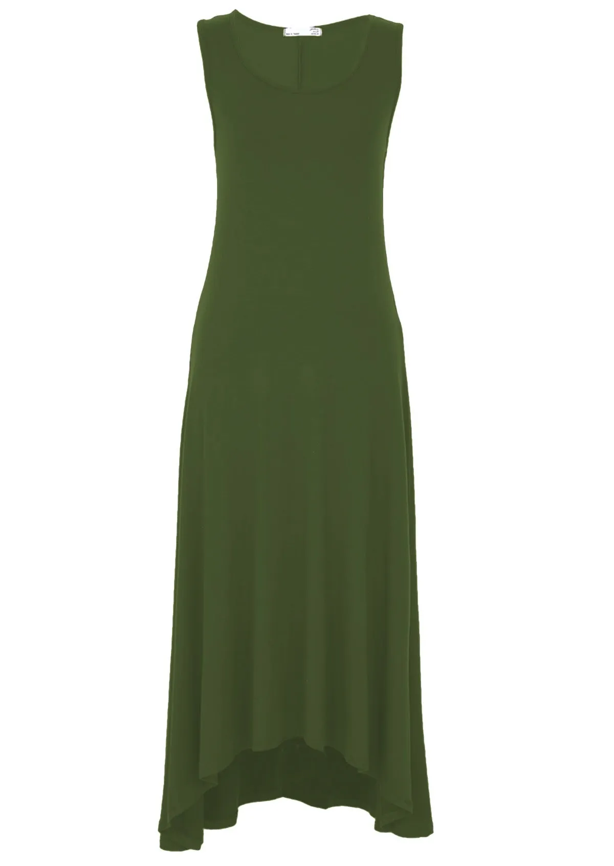 Concave Hem Dress Olive