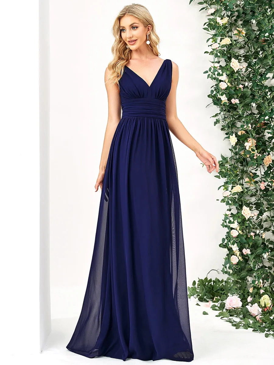 Double V-Neck Elegant Maxi Long Wholesale Evening Dresses