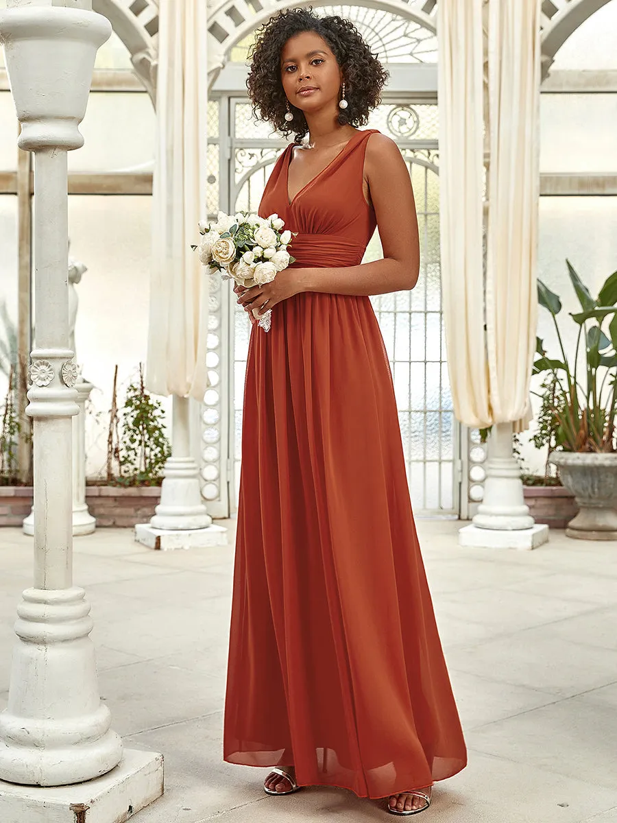 Double V-Neck Elegant Maxi Long Wholesale Evening Dresses