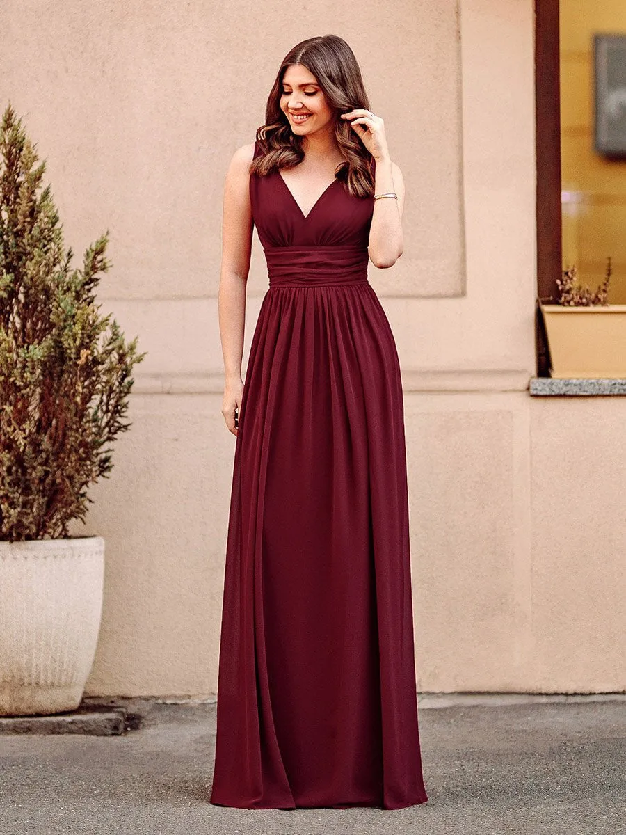 Double V-Neck Elegant Maxi Long Wholesale Evening Dresses