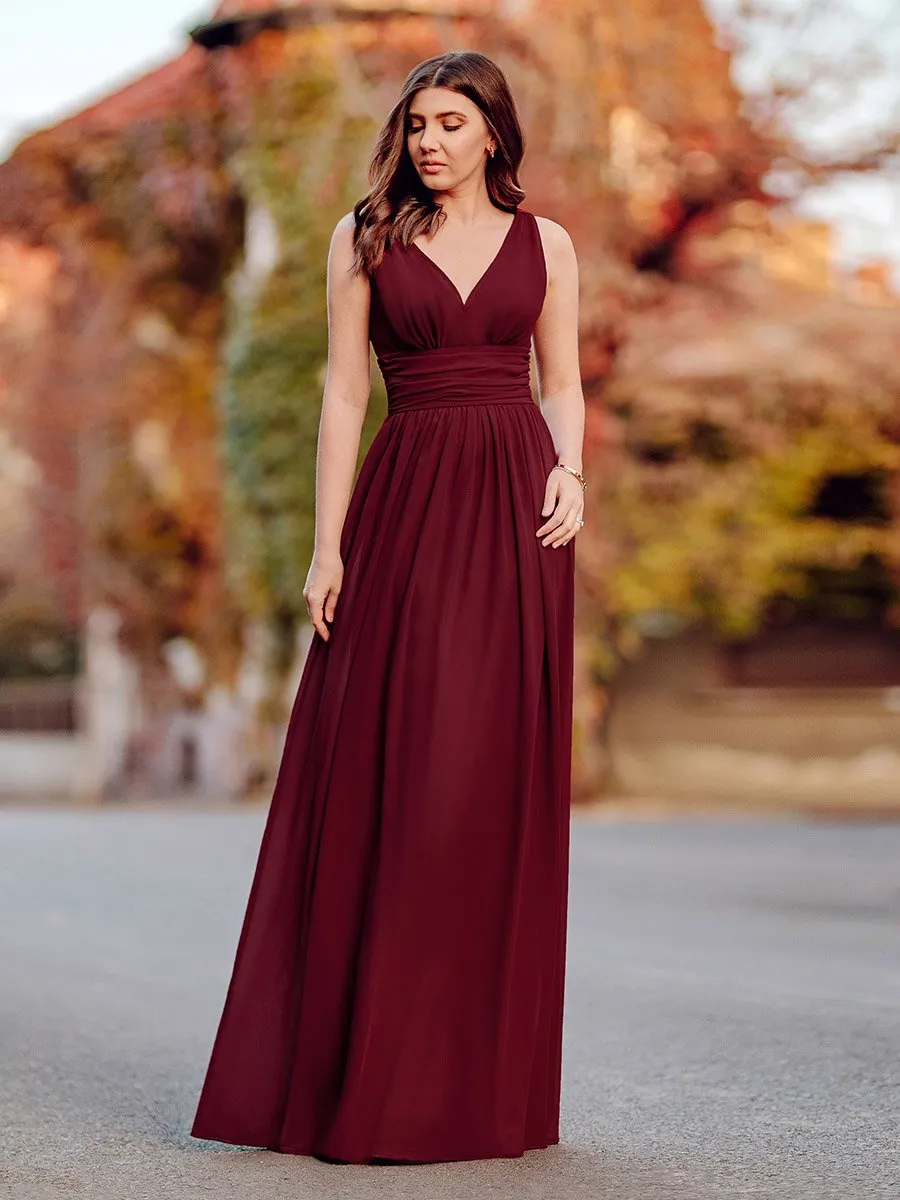 Double V-Neck Elegant Maxi Long Wholesale Evening Dresses