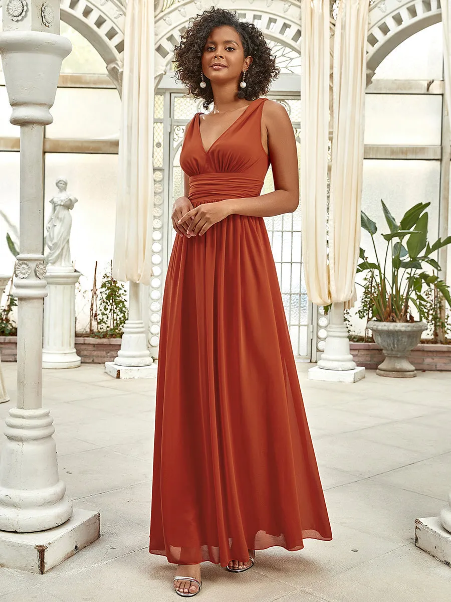 Double V-Neck Elegant Maxi Long Wholesale Evening Dresses