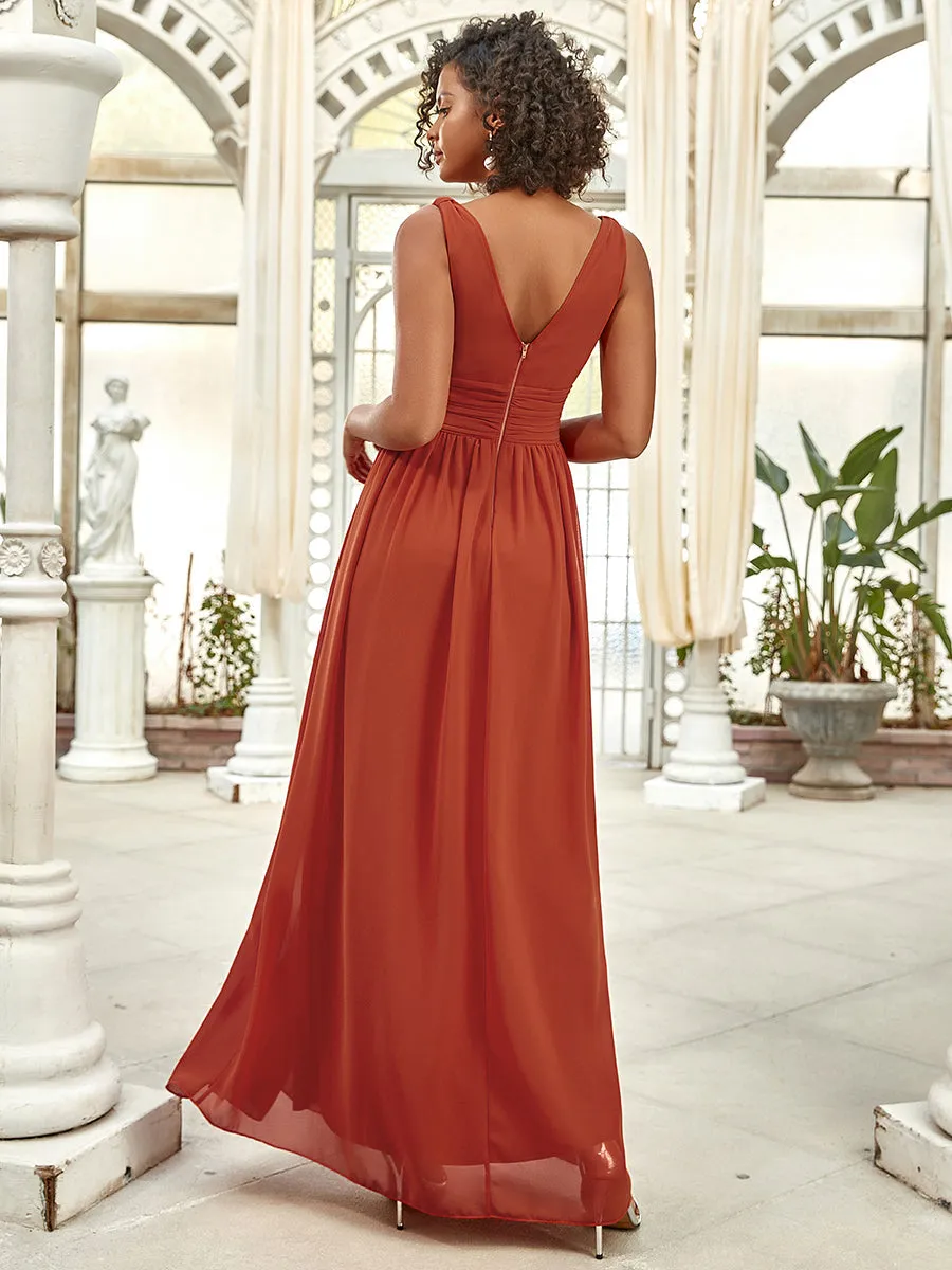 Double V-Neck Elegant Maxi Long Wholesale Evening Dresses