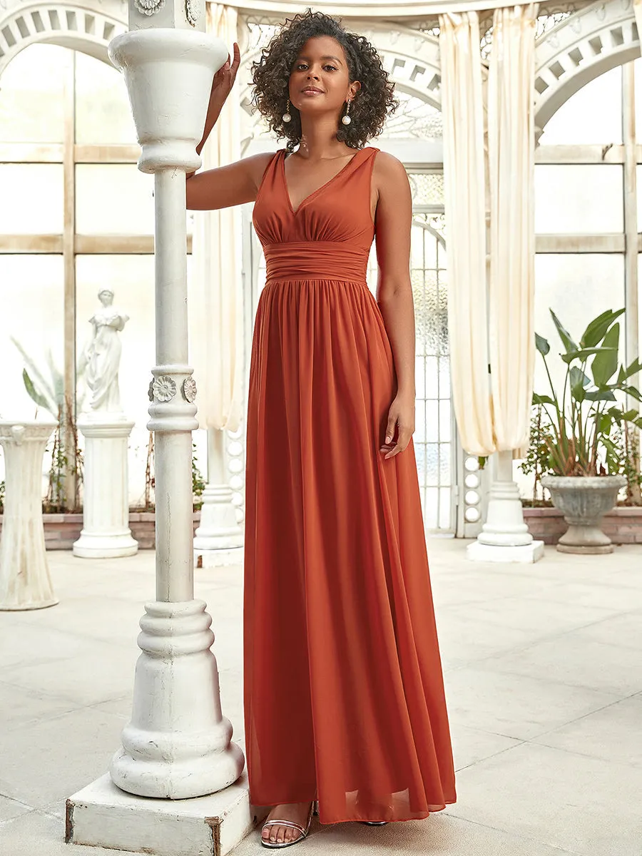 Double V-Neck Elegant Maxi Long Wholesale Evening Dresses