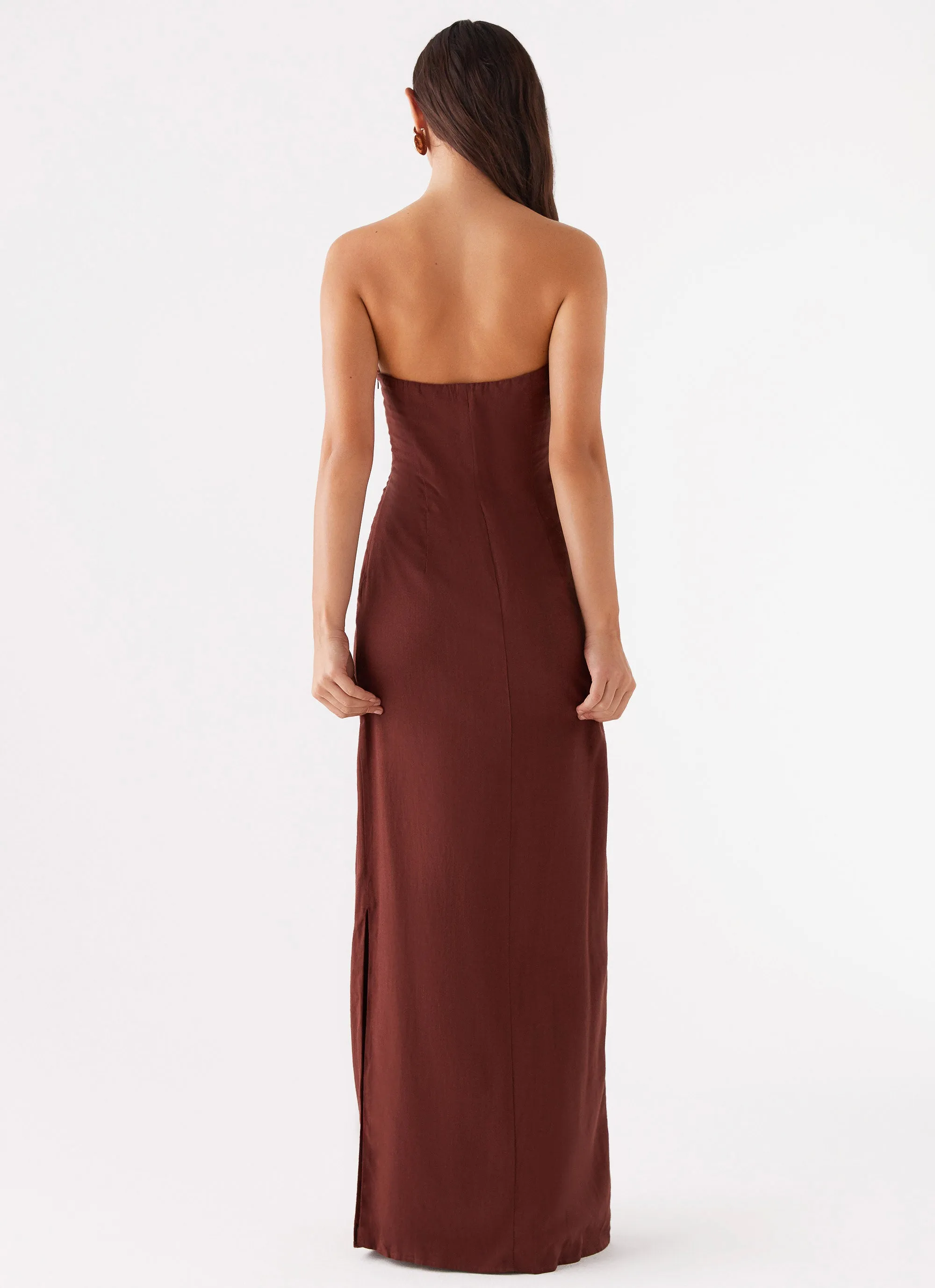 Esra Strapless Maxi Dress - Chocolate