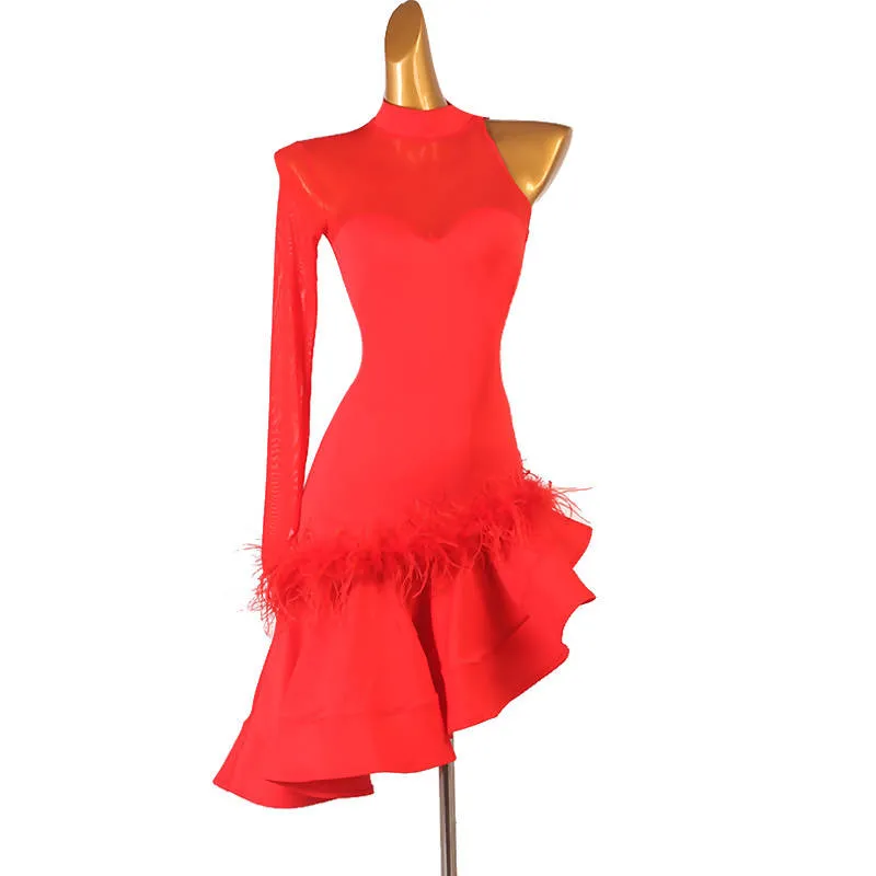 Fiesta Flame Red Latin Dress | LQ333