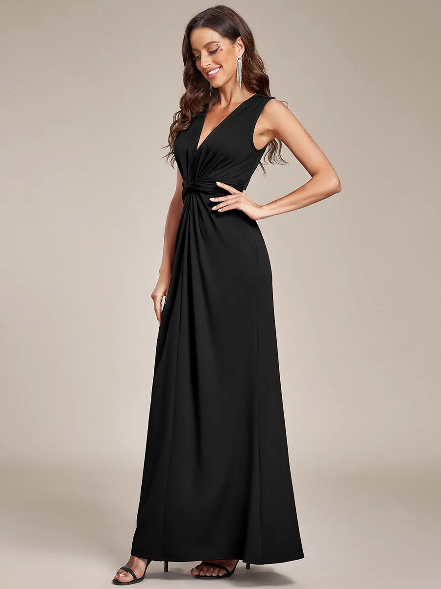 Floor Length Kink Design Pleated Wholesale Evening Dresses