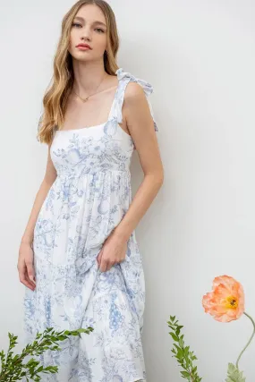 Fruit Blossom Tiered Midi Dress