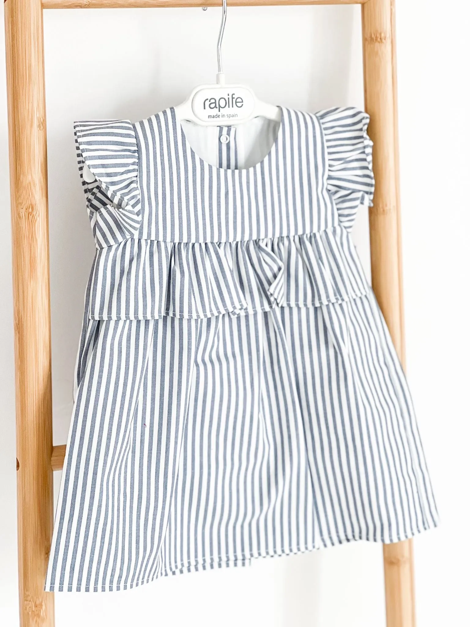 Girls Rapife Dark Blue Stripe Dress