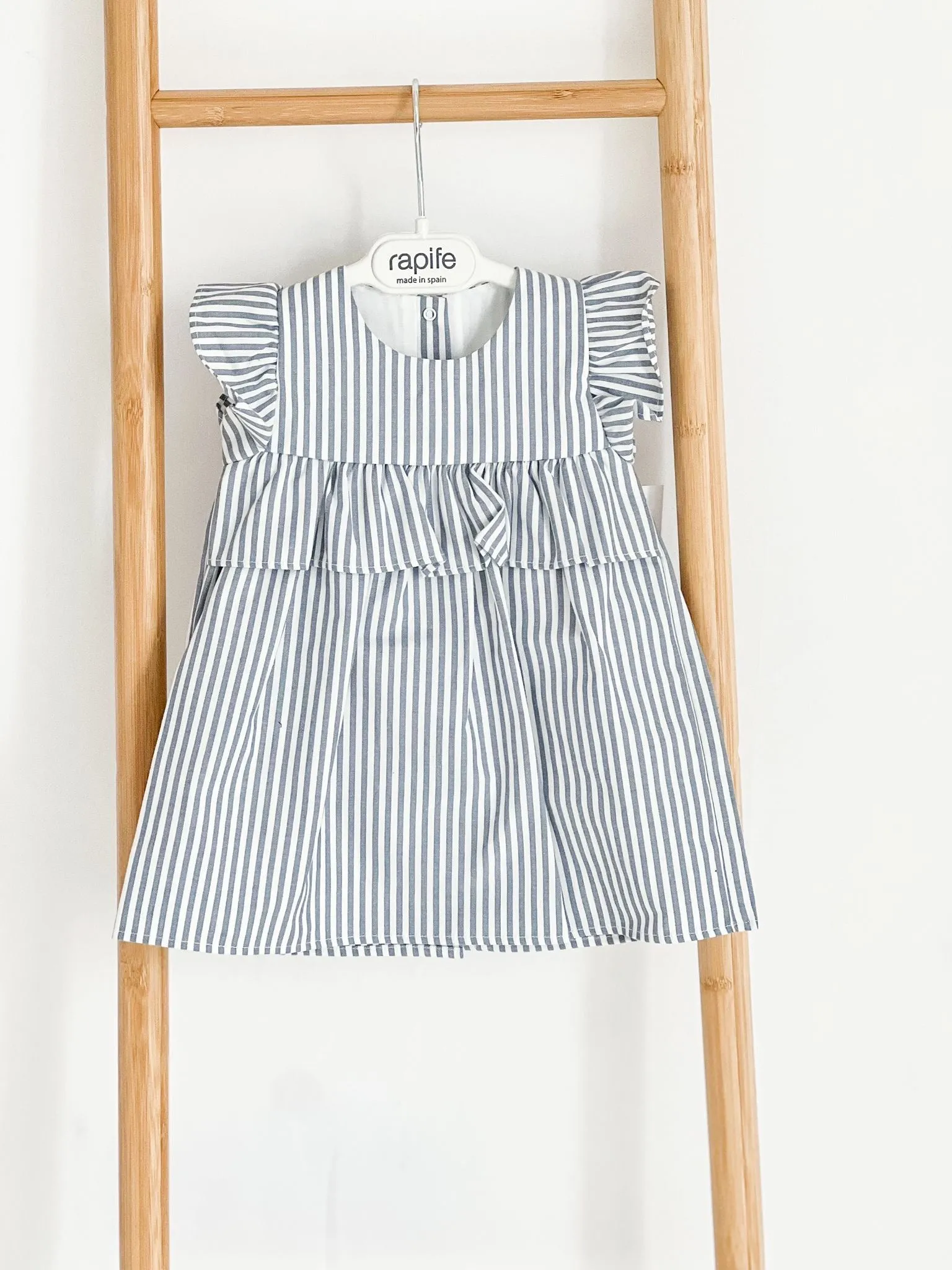 Girls Rapife Dark Blue Stripe Dress