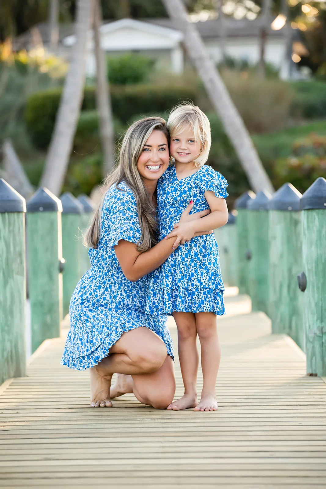 Girls Zoe Dress / Blue Poppy