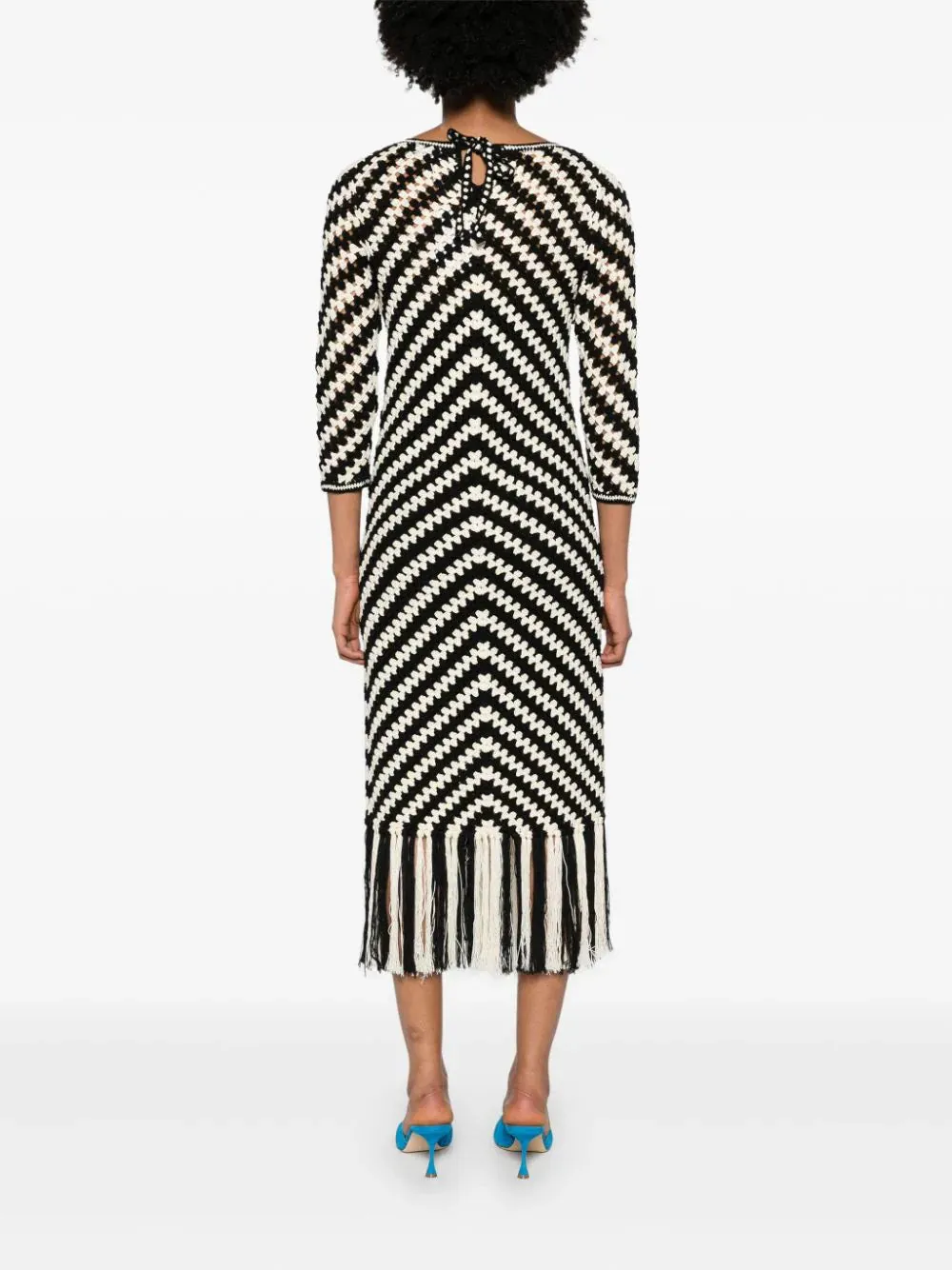 Halliday Hand Crochet Dress in Chevron