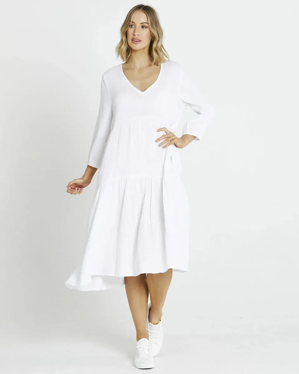 Hannah Midi Dress White