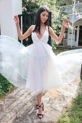 Juliette Tulle Midi - White