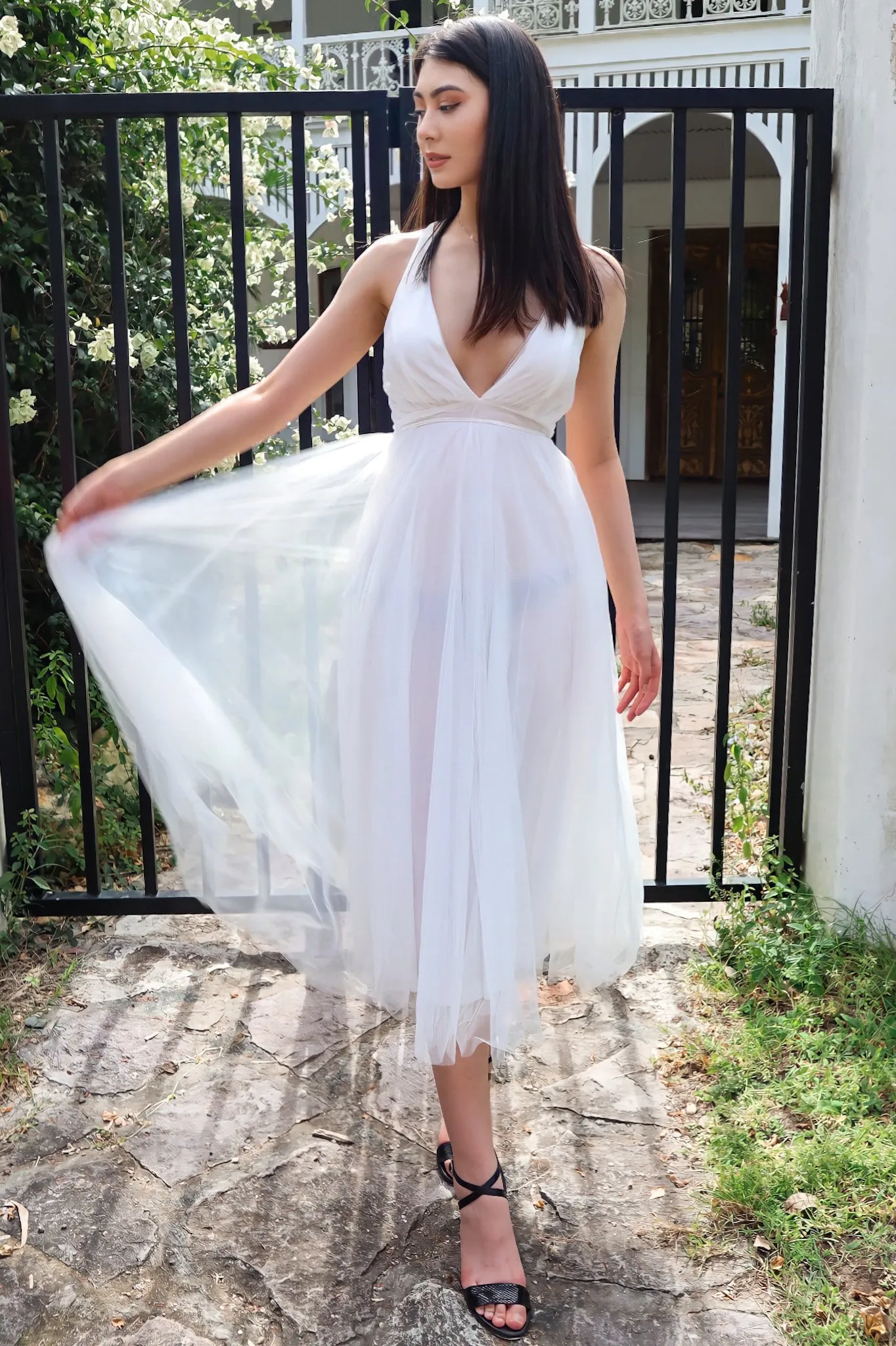 Juliette Tulle Midi - White