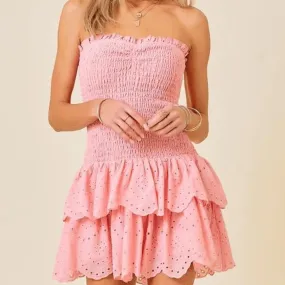 Lea Strapless Eyelet Dress