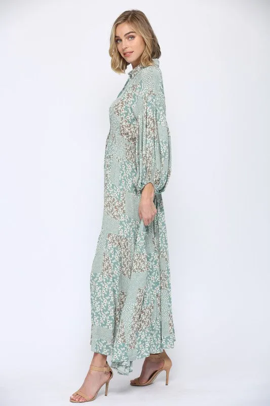 Leana Floral Print Hi Low Maxi Dress